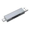 Многофункциональный алюминиевый кард-ридер для карт TF, USB Type A/C, двойной слот, не требует драйверов, для командировок, для обмена документами