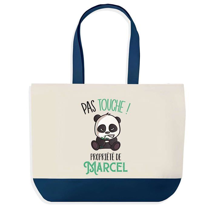 Tote bag - PLANETEE - Marcel Pas Touche - Bleu - Panda - 40 x 45 cm