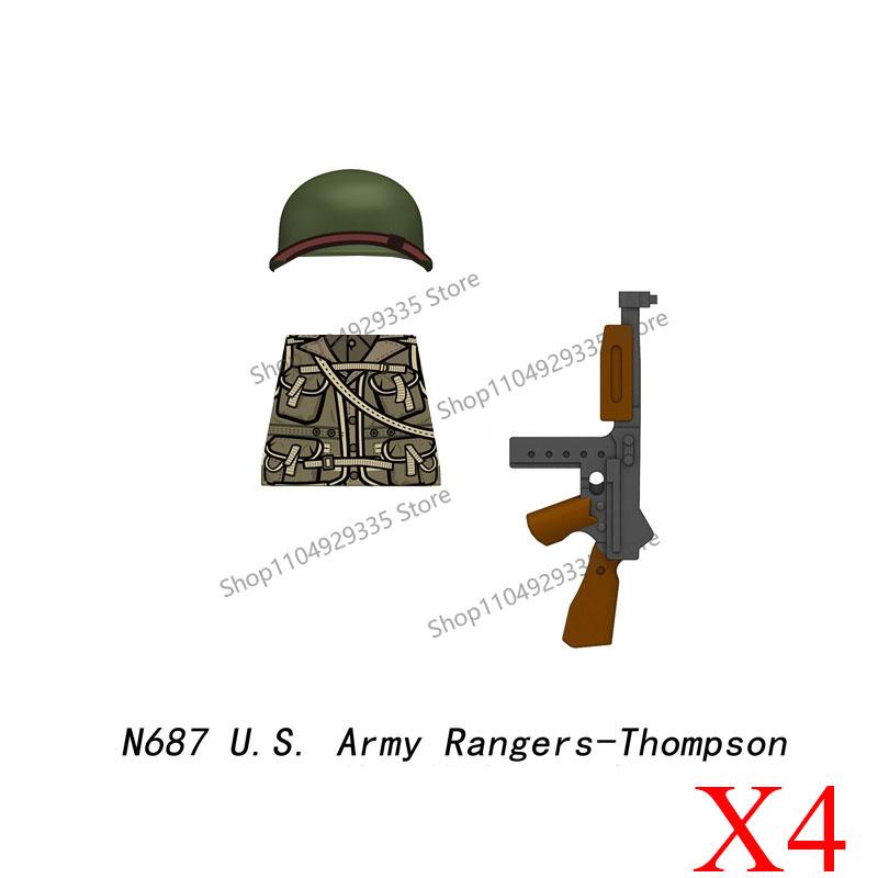 N683-688 N701-706 US Army Soldier Figures Building Blocks Ranger Vietnam Infantry Grunt Gun Helmet Accessories Bricks Toys Gifts