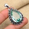 Aqua Apatite Gemstone Handmade 925 Solid Sterling Silver Jewelry Pendant For Wedding Gift