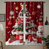 2 шт. Праздничные рождественские шторы с золотыми и красными сосновыми листьями, карманные, полупрозрачные, для гостиной, кухни, спальни