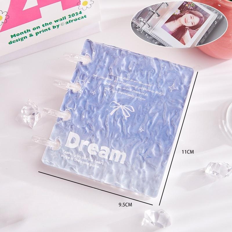 Ripple Design Acrylic Card Album - 3-Inch Mini Single Pocket Binder for K-Pop Idol Collectibles, Loose-Leaf Po Album Storage
