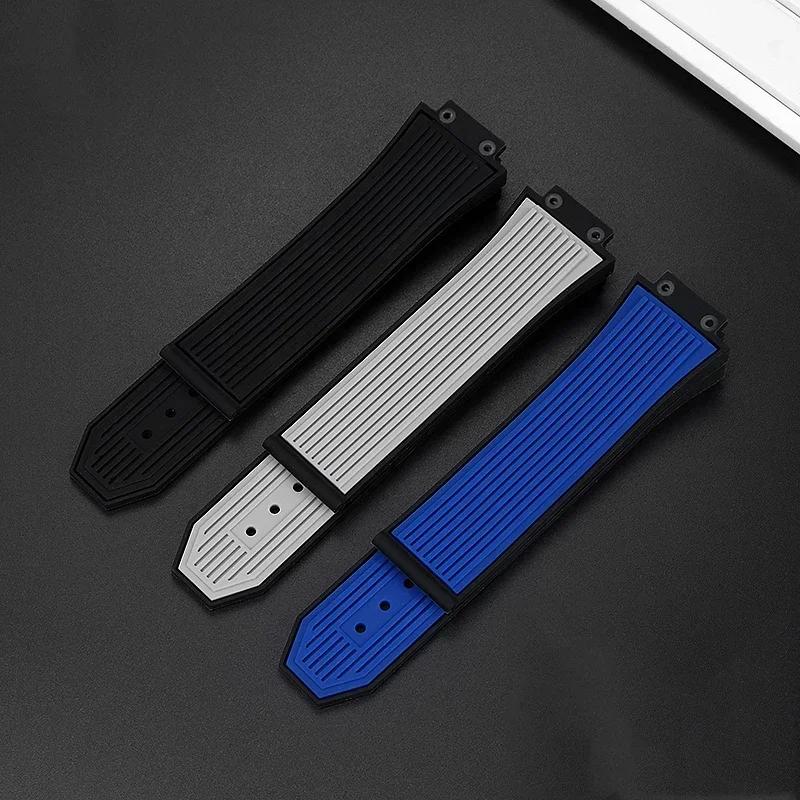 Силиконовый ремешок для часов подходит для HUBLOT Hengbao Yubo Big Bang Classic Fusion Yubo ремешок с выпуклым креплением 27 мм - 17 мм
