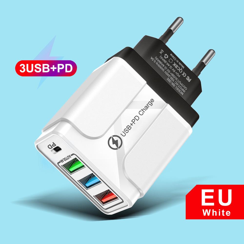 Быстрое зарядное устройство GaN с несколькими портами PD33W QC3.0, европейский стандарт 9В/12В