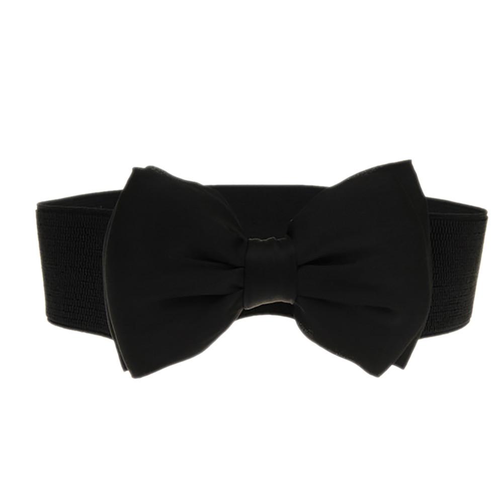 Женский модный пояс с бантом, широкий эластичный эластичный пояс