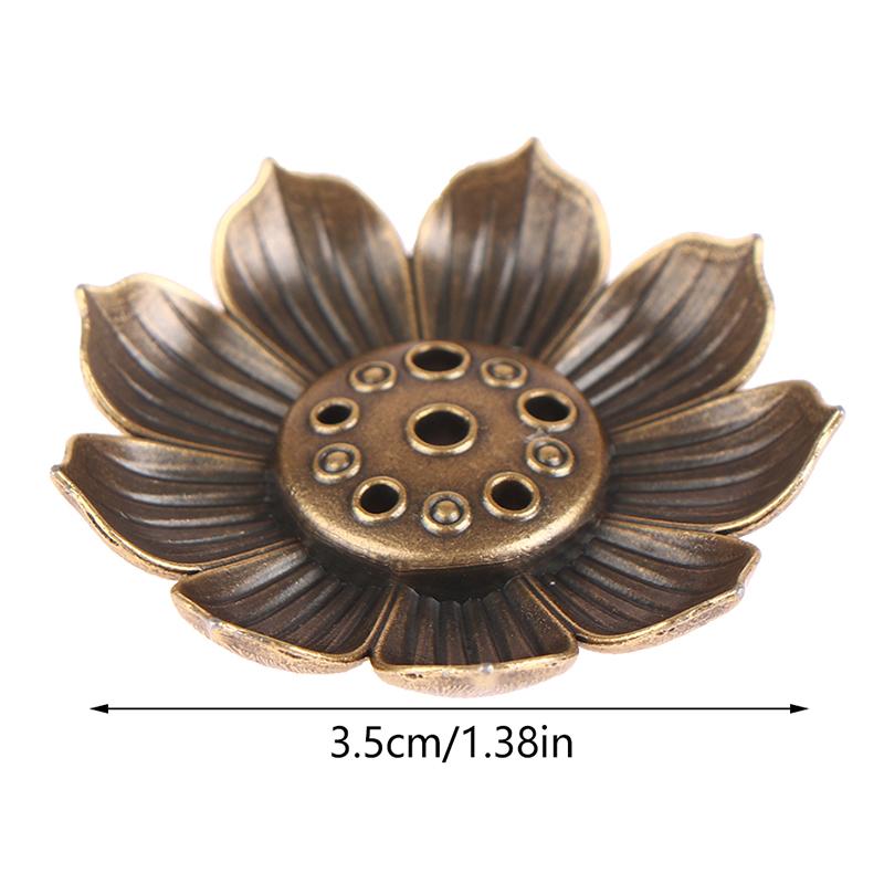 1Pc Alloy Incense Burner Stick Holder Plate Buddhism Lotus Censer Bronze Nasturtium Incense Burner