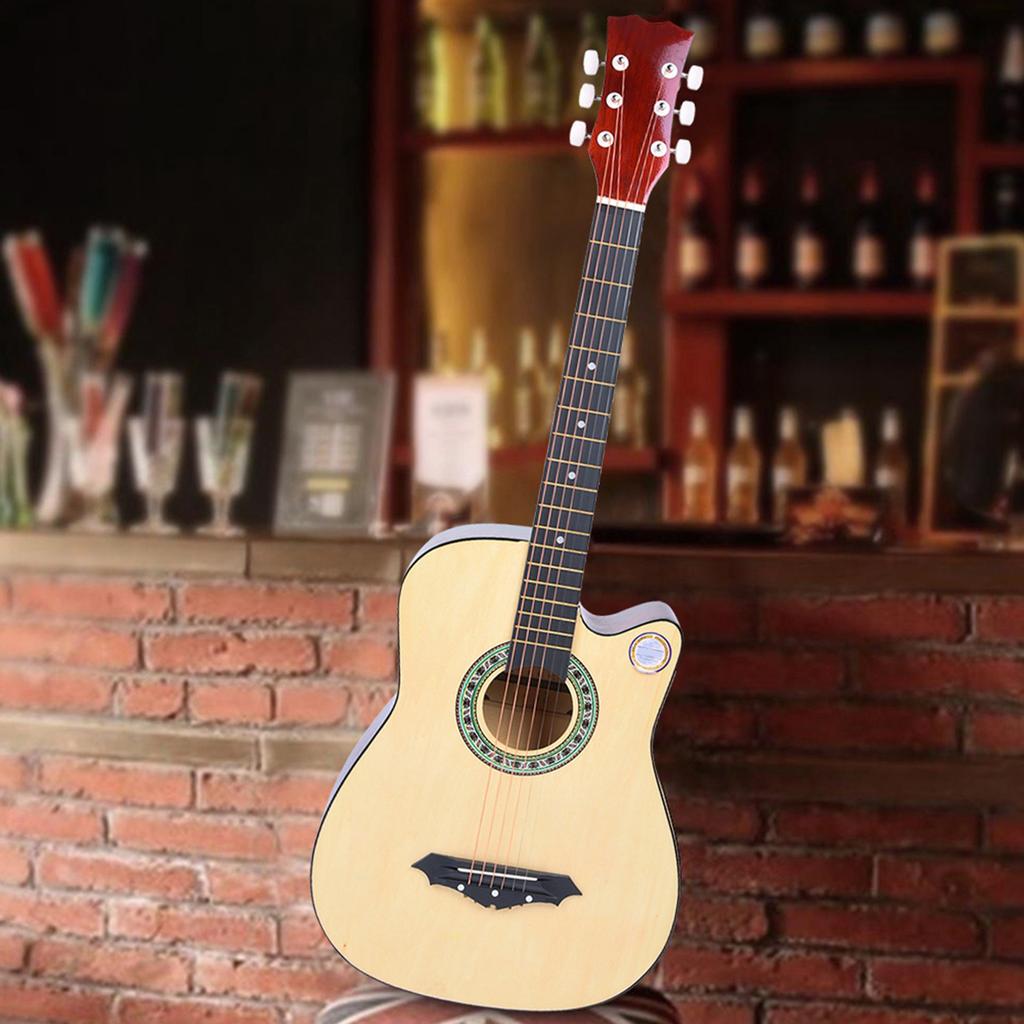 38in Acoustic Guitar Musical Instrument Set with Tuner Capo for Beginner