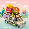 City Street View Series Food Truck Model Micro Building Blocks Ice Cream Hamburger Car Vehicle Mini Bricks Toy Gifts for Girl