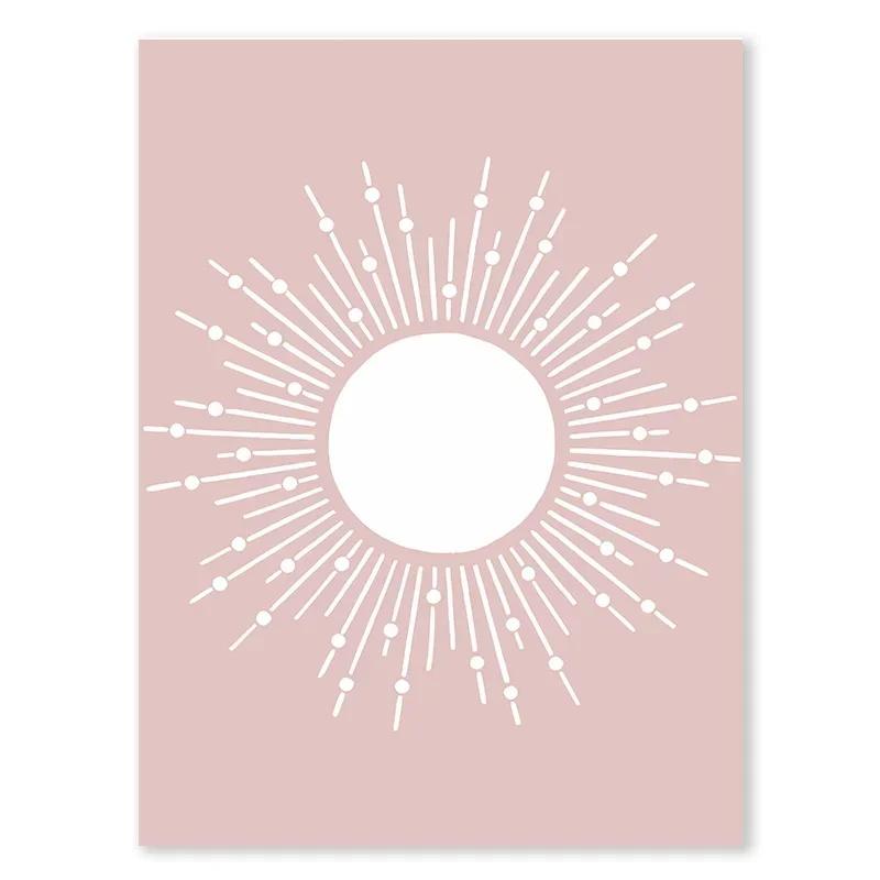 Pink Butterfly Wall Art Poster Nursery Canvas Print Painting Sun Rainbow Daisy Heart Posters Decor Kids Room Decorative Gift