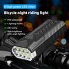Bicycle Headlight 4 Modes Adjustable IPX4 Waterproof High Lumens Rechargeable Universal MTB Road Mountain Bike Rubber Strap Night Riding Front Lamp