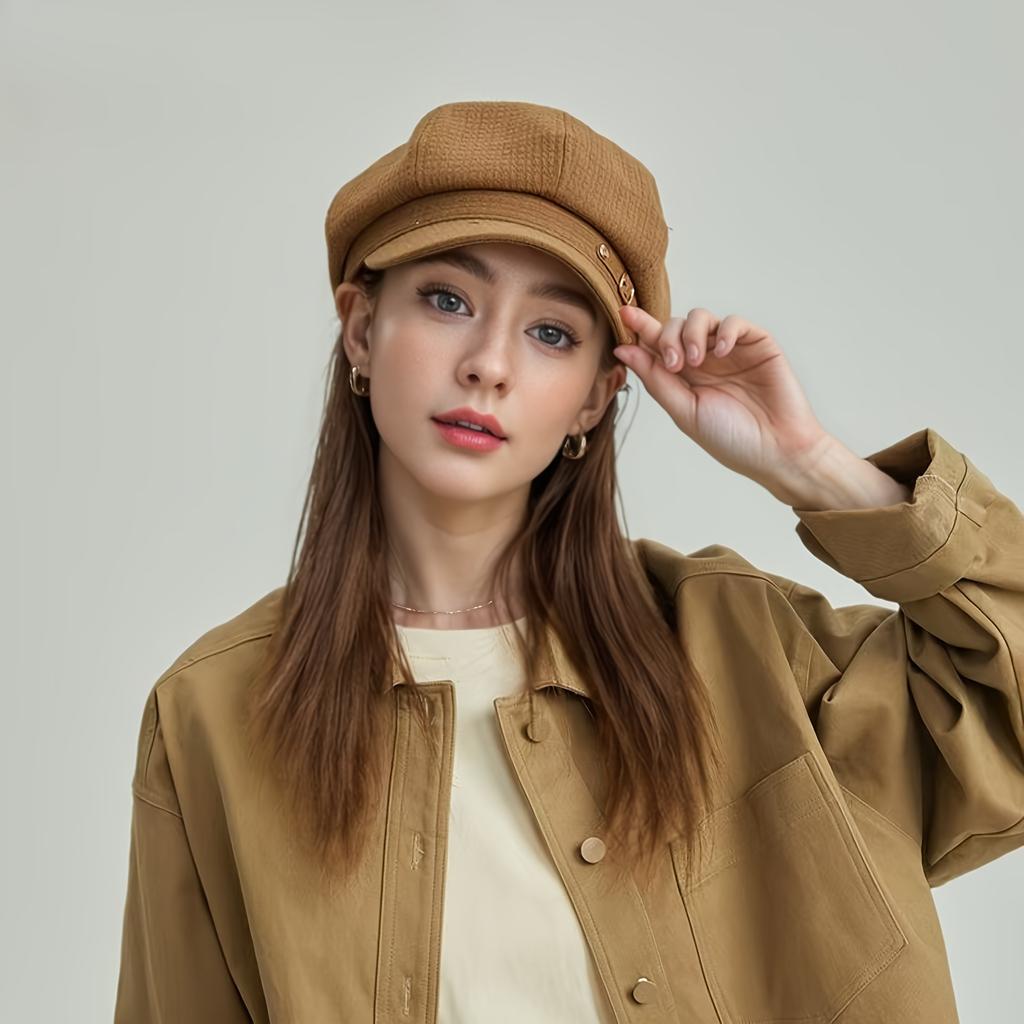 Женский восьмиугольный берет - Ретро дизайн художника, Защита от солнца и тепло, Всесезонный, Универсальный для путешествий, Поездок на работу, Повседневная стильная кепка