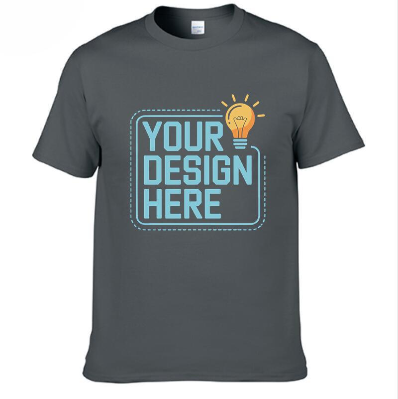 Your Design Here T Shirts Cotton Custom T-Shirt Your Design Logo Text For Men And Women Personalized Tshirt Fitness Tops Tees