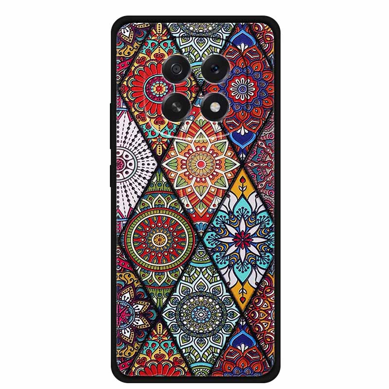 For Oppo A5 5G Phone Case 3D Relief Emboss Flowers Back Cover Black TPU Silicone Soft Case For Oppo A 5 PKQ110 Cases 6.7" Fundas