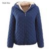 Slim Coat Lamb Wool Hooded Close Thick Warm Cotton-padded Jacket Women's Plus-size Casual Fashion Solid Color Top