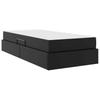 Storage Bed with Mattress 2 pcs Black Leather