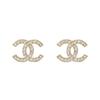 Chanel Серьги-гвоздики со стразами в форме двойного логотипа C Женские Золотые