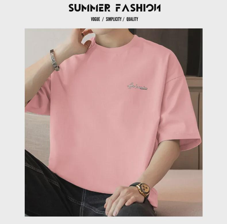 Мужская футболка с коротким рукавом из плотного хлопка плотностью 260 г в американском стиле (Модный принт лета 2025 года)