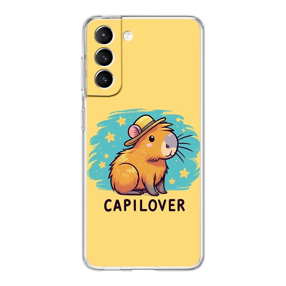 Чехол для телефона Samsung Galaxy S25 S24 S23 FE S22 Ultra S20 S21 5G S10 Plus S10E Мягкий прозрачный чехол Аниме Капибара Дельфин