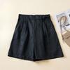 Summer Women Wide Leg Shorts Casual Short Pants  Vintage Style Solid Color Loose Comfortable Female Cotton Linen Shorts