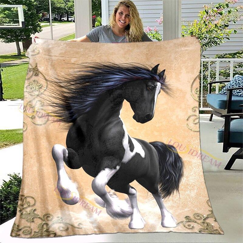 3D одеяло с скачущими лошадьми, фланелевое плюшевое одеяло для детей, одеяло из шерпа для девочек, пододеяльник для дивана, дорожное одеяло