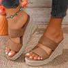 Summer Platform Sandals 35-43 Plus Size Women Peep Toe High Wedges Footwear Comfortable High Heel Slides Beach Slippers
