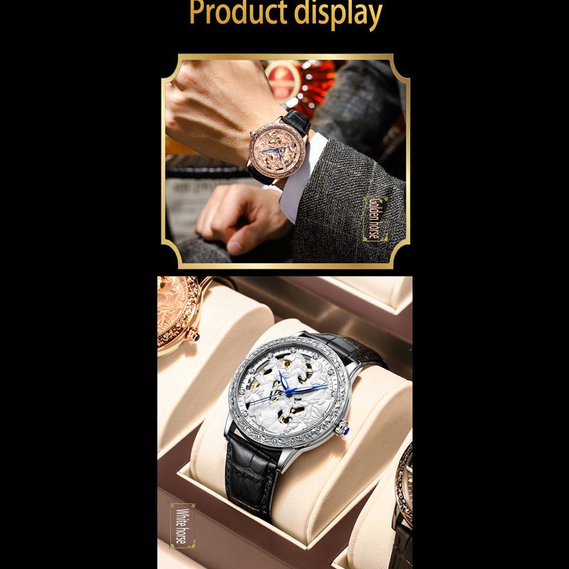 KIMSDUN Часы мужские лучшие брендовые роскошные часы 3D Carving Bad Juna Fashion Cutout автоматические механические часы