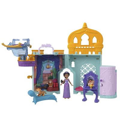 Mattel DisneyПринцесса Диснея Жасмин и Замок (Мини-кукла из серии «Собираемый замок») [Кукла для переодевания, кукла, замок] [Дом, аксессуары в комплекте]