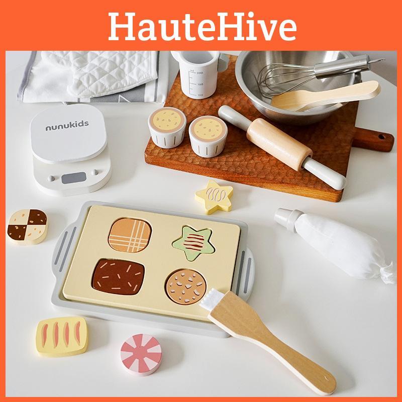 Kids Playset Baking With Wooden Kitchen Toy For Imaginative Cooking And Learning