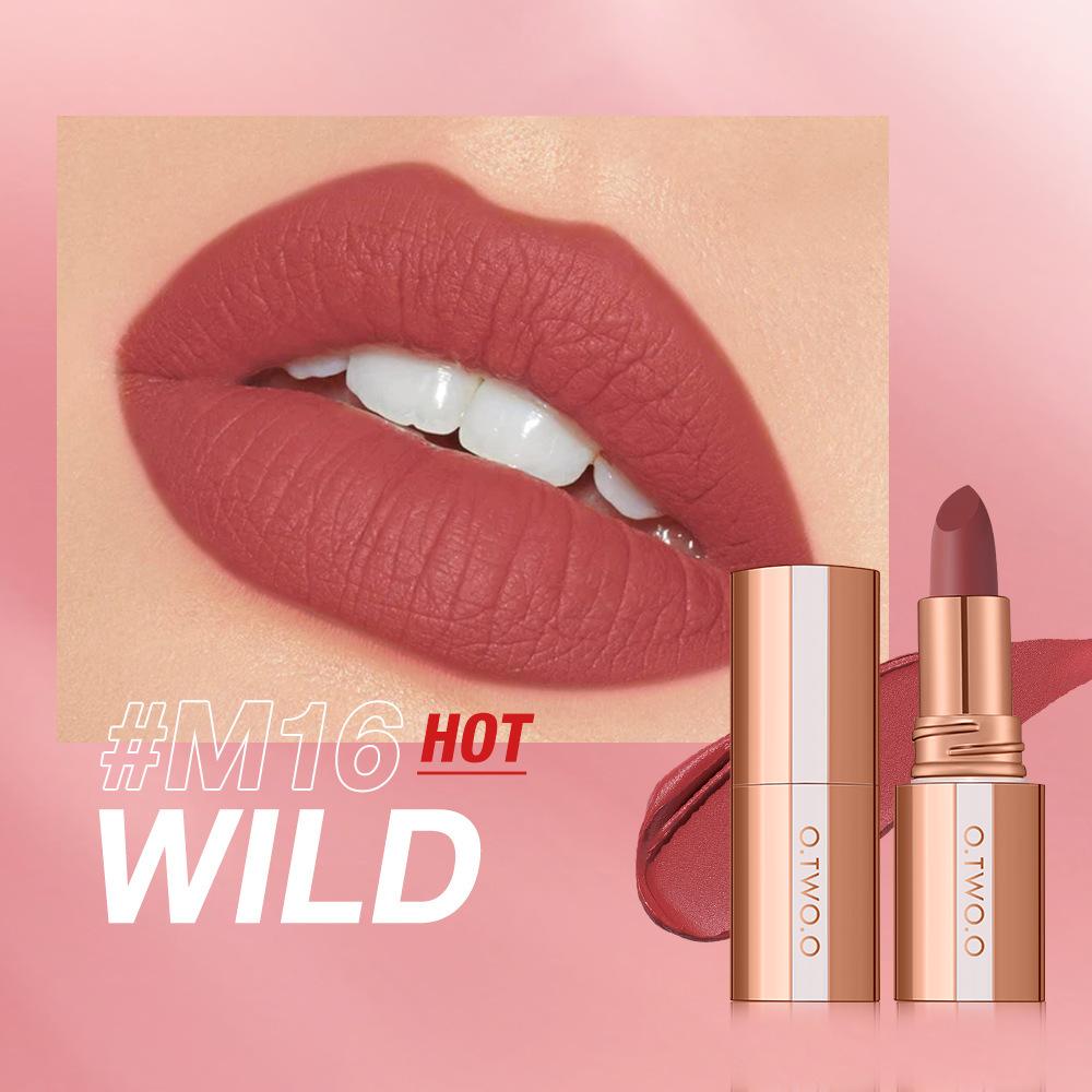 O.TWO.O Матовая помада Misty Kiss с фиксирующим цветом – Световой туманный бархатно-матовая стойкая помада