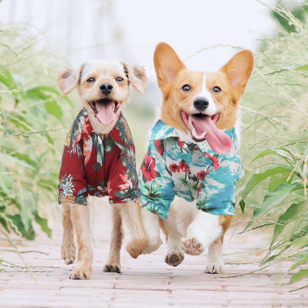 Print Hawaiian Pet Clothes Pet Summer Shirt Dog T-Shirts Pet Dog Clothes Pet Shirts Pet Dog Shirts
