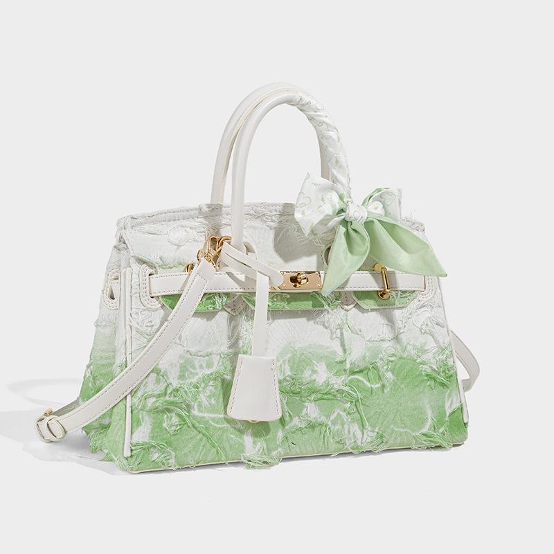 Винтажная джинсовая сумка для женщин 2025 весна-лето платиновая легкая роскошь высокая мода тренд сумка через плечо для женщин