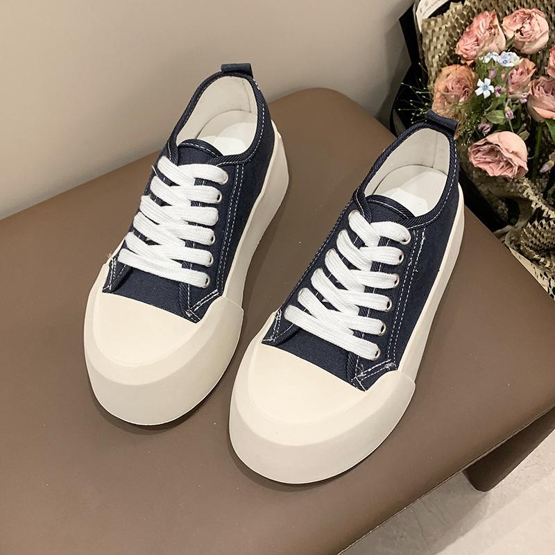 Ретро популярная универсальная юбка на платформе парусиновые туфли женские новинка 2025 года летние легкие увеличивающие рост повседневные туфли для доски