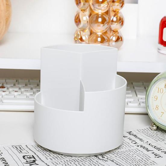 Pen Holder Rotating Pen Organizer Multiple Compartments Stationery Storage Box for Office Home School