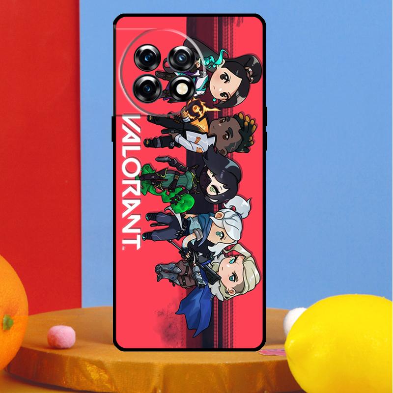 Cute Cartoon Chibi Valorant Cover For OnePlus Nord CE 4 2 3 Lite N30 N10 N20 OnePlus 13R 13 12 12R 11 10 Pro 10T 8T Case