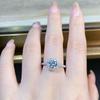 S925 Sterling Silver 1 Carat VVS1 Moissanite Princess Cut Ring for Women with Inscription