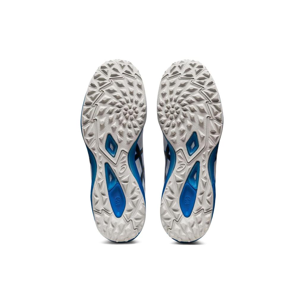 Asics Destaque K FF TF Кожаные футбольные бутсы с искусственным газоном Мужские футбольные бутсы Бело-синие 1111A218-100