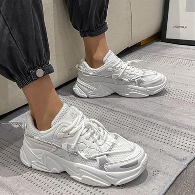 Мода 2024 Лето Новые Кроссовки Женские Зимние Повседневные Сетчатые Шнуровка Разноцветные Большие Размеры 43 Женская Обувь Модные Дышащие Кроссовки