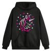 Sweat à Capuche Fille Noir Licorne Rose - stylé et confortable 3 à14 Ans - Noir
