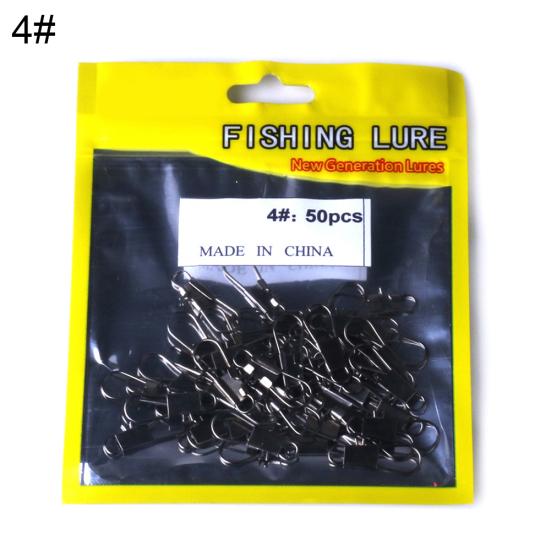 50 шт. быстродействующий поворотный шарнир с защелкивающимся подшипником, рыболовные снасти с соединителем и застежкой