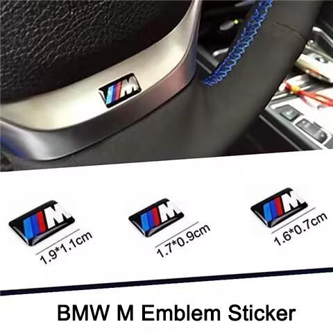 BBKQ7 Car Wheel Steering Wheel Wheel Hub Caps Badge Decal Decor Stickers For BMW M Power X1 X3 X5 X6 3 5 7 Series E46 E90 F30 G20