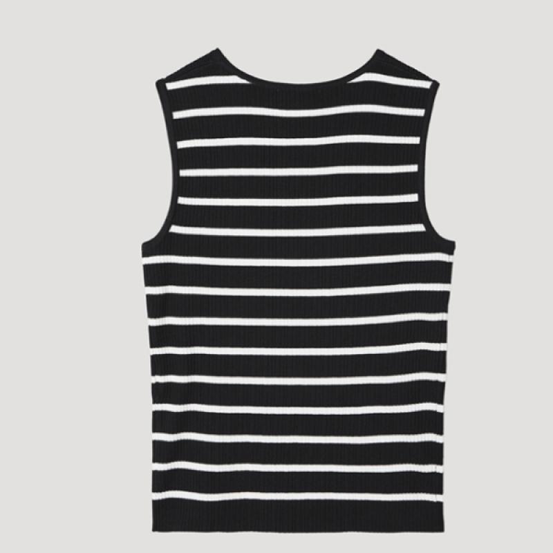 [She S miSS] Square Neck Knit SleeveleSS SSkpop22580 Bk