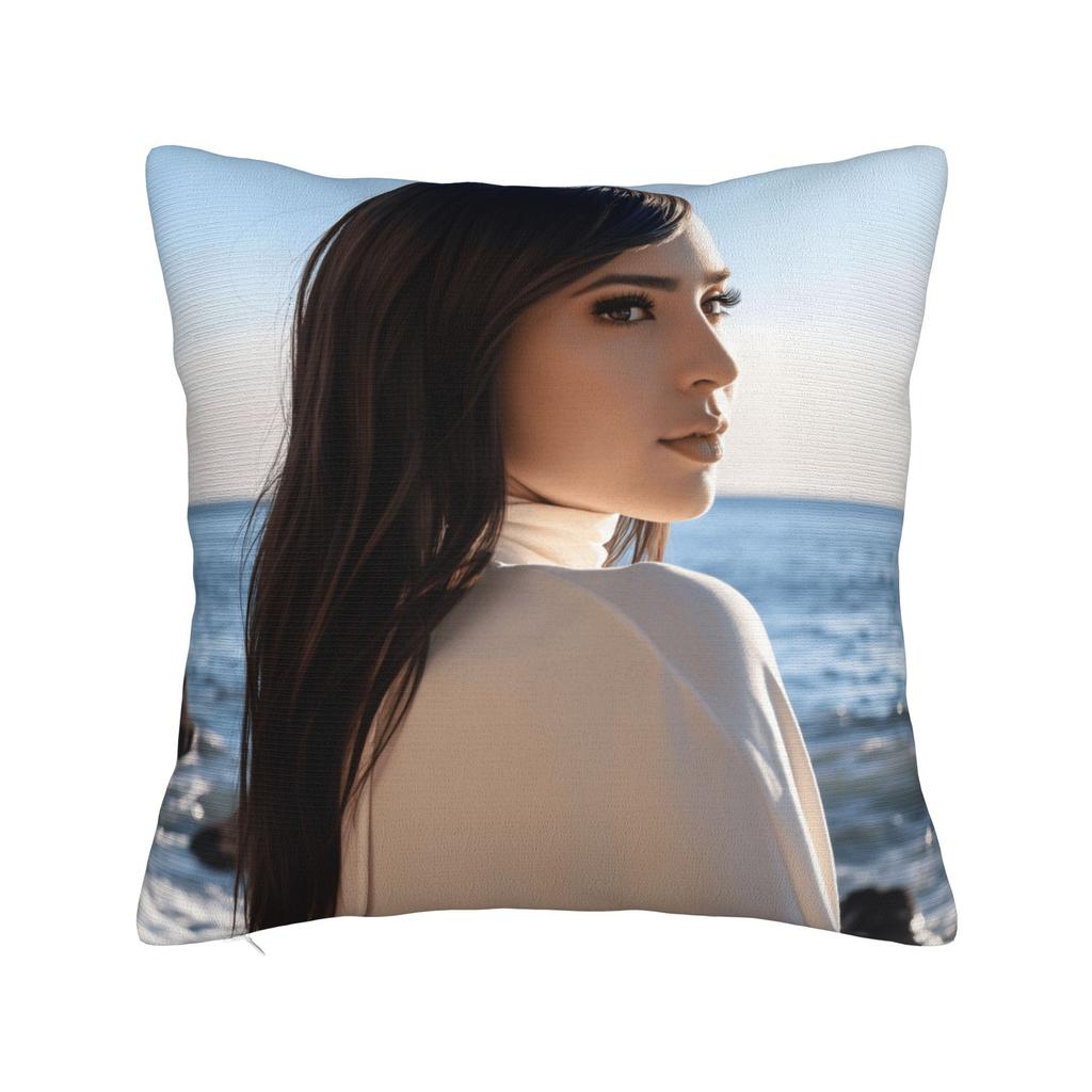Actor S-Sofia C-Carson Pillow Cover Novelty Pillow Case For Living Room Chair Soft Cushion Cover Birthday Present