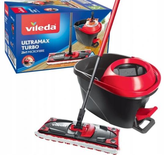 Vileda Ultramax Turbo BOX Flat Rotating Mop with Bucket