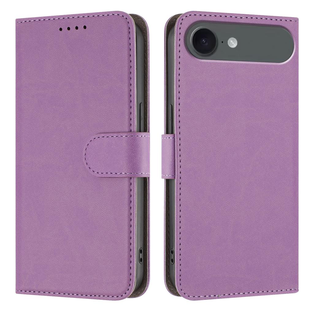 For iPhone 17 Air Leather Case Solid Color Phone Cover with Wallet