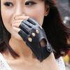 Fashion Fingerless Gloves Hot Women Half Finger Gloves Driving PU Leather