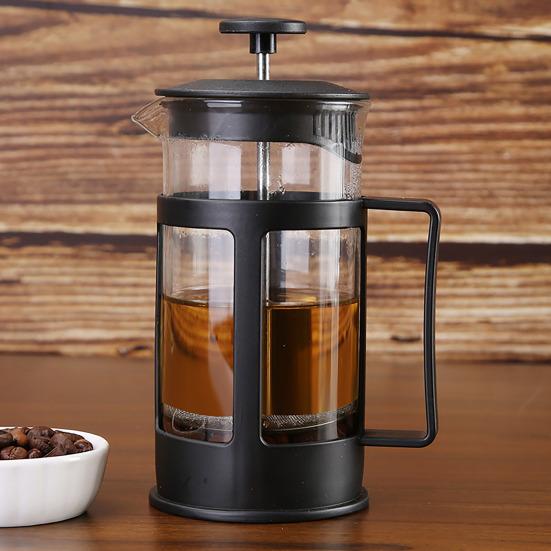 French Press Coffee Maker Heat-Resistant Glass Tea Brewer with 80-Mesh Filter