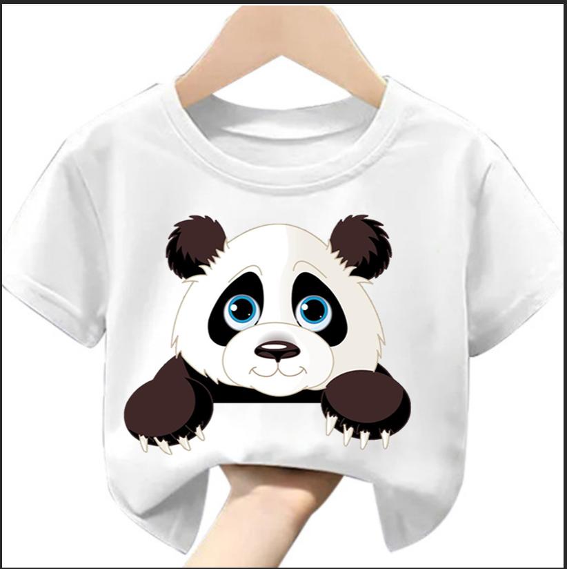 2024 New Tshirt Kids Boys and Girls Prints Design Tshirts Pandas Bamboo Polar Bears Dance Kawaii Harajuku Cute T-shirts