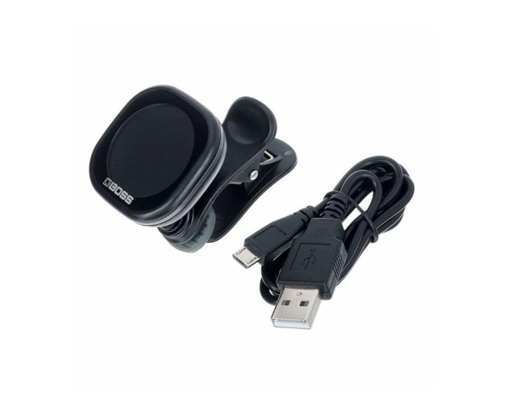 BOSS Tuner with Large Color Up To 10 Hours of Continuous Auto USB for Clip-on TU-05 Display, Use, Power-Off Function, Charging, Guitar/Bass
