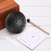 uxcell Steel Tongue Drum, 3" 6-Note Mini Steel Hand Drum with Mallets and Sheet Music, Worry-Free for Yoga, Meditation, and Camping (Black)