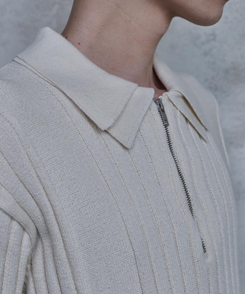 PARADIGMFILM [Ep.02] Double Collar Half Zip-Up Knit (Ivory)